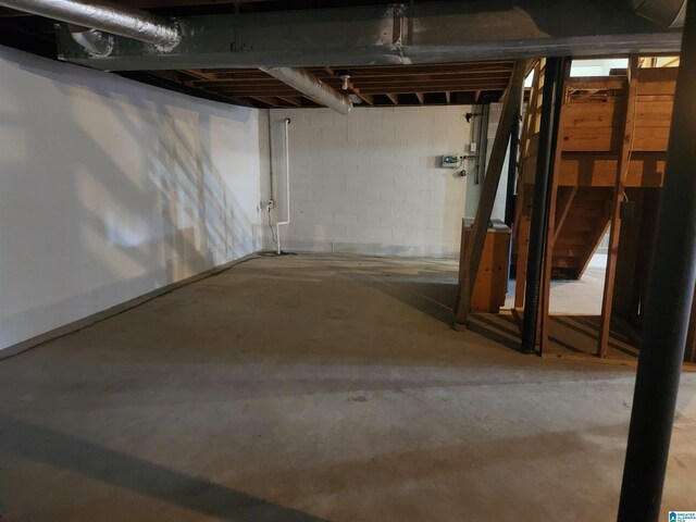 view of basement