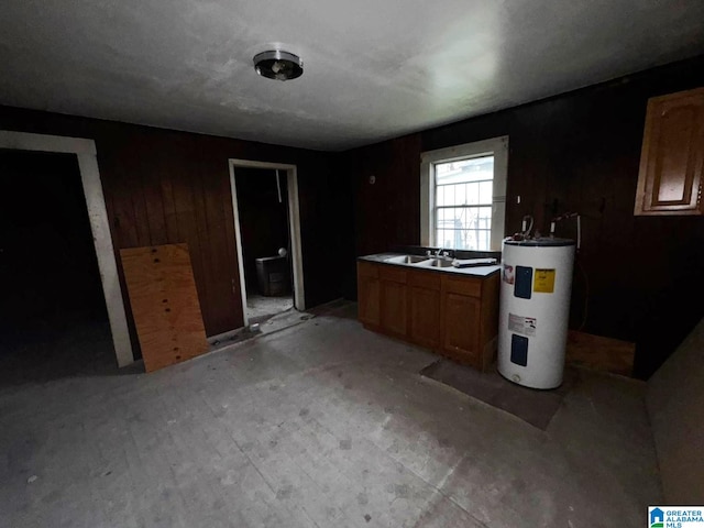 kitchen featuring sink and water heater