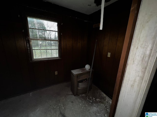 interior space with wood walls