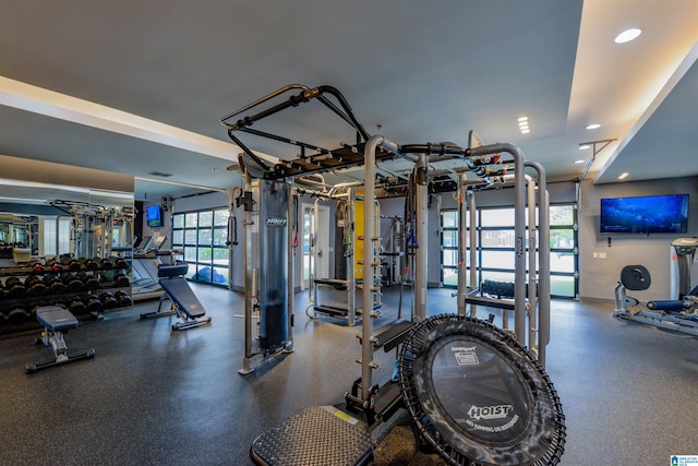 workout area with plenty of natural light