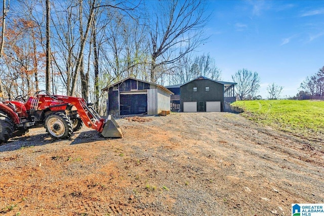 view of garage