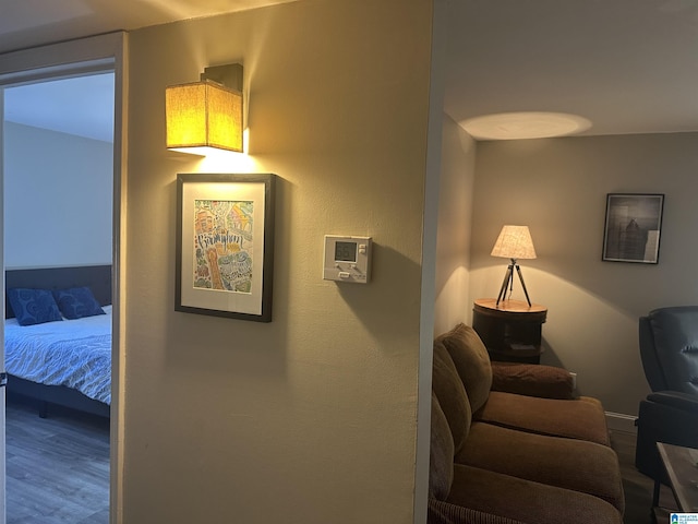 hallway featuring hardwood / wood-style floors