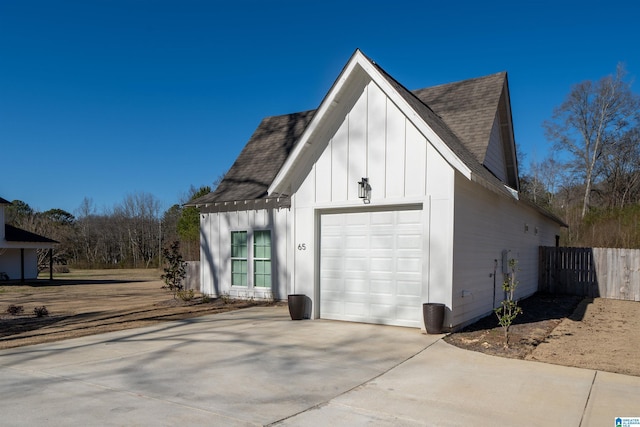 view of garage