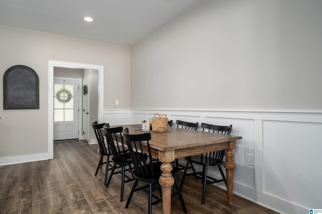 dining room featuring dark hardwood / wood-style flooring