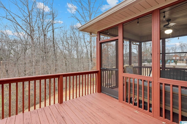 deck featuring a sunroom