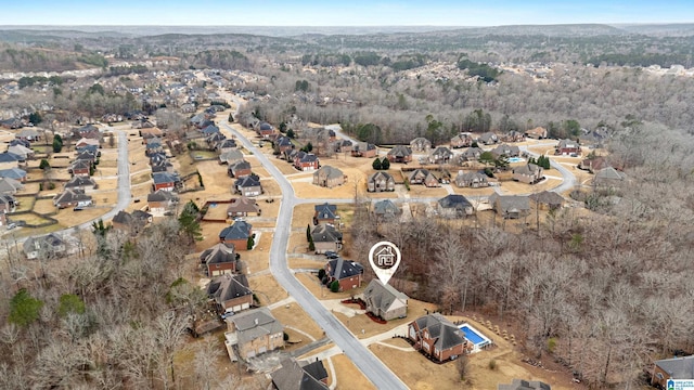 drone / aerial view with a residential view