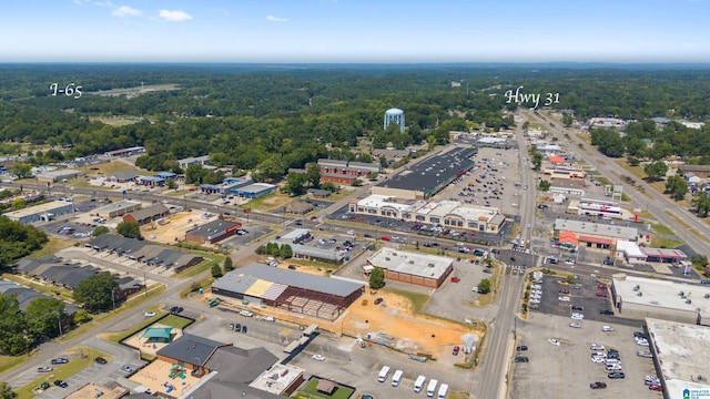 bird's eye view featuring a forest view