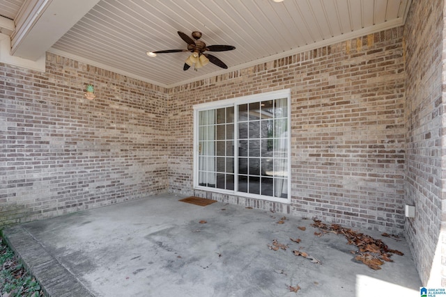 view of patio / terrace with ceiling fan