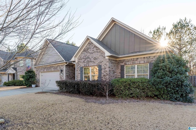 view of front of house with a garage