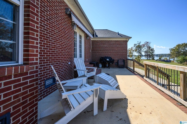 view of patio / terrace featuring a grill