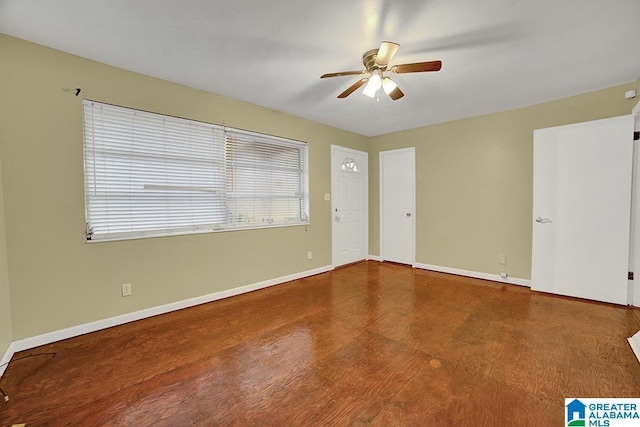 spare room with ceiling fan