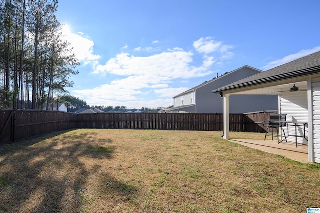 view of yard with a patio