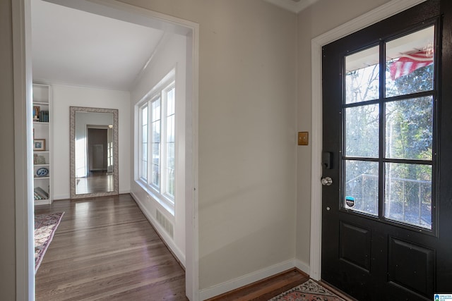 foyer entrance featuring hardwood / wood-style flooring