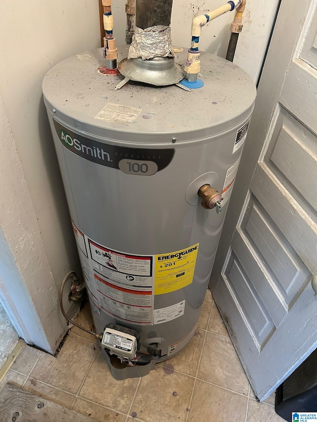 interior details with water heater