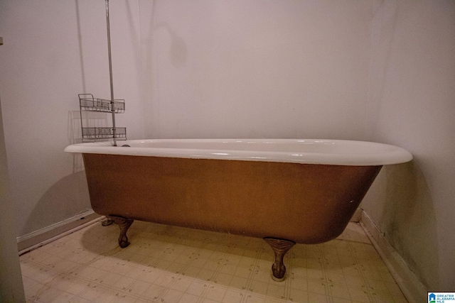 bathroom featuring a tub to relax in