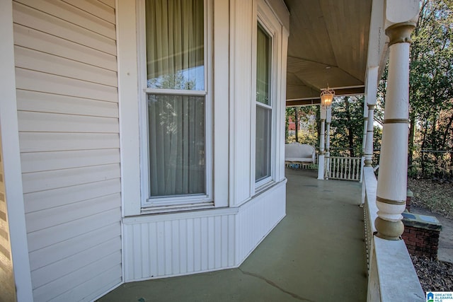 view of patio with a porch