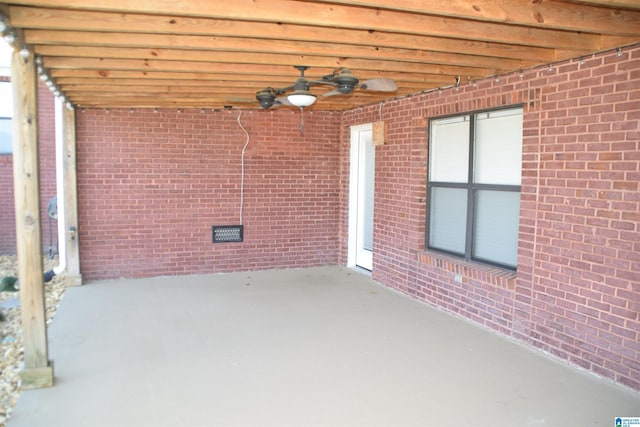 view of patio with ceiling fan