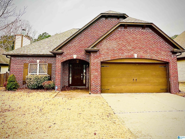 view of front of home with a garage