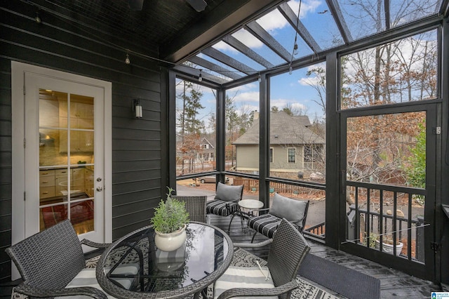 view of sunroom