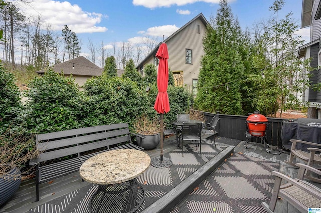 view of patio featuring a deck