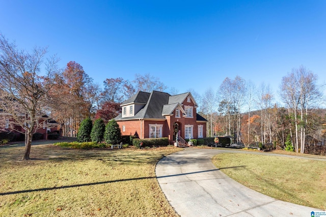 view of front property with a front lawn