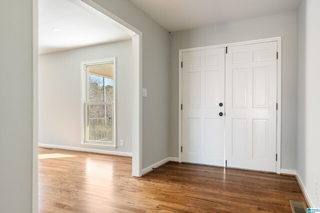 foyer with hardwood / wood-style flooring