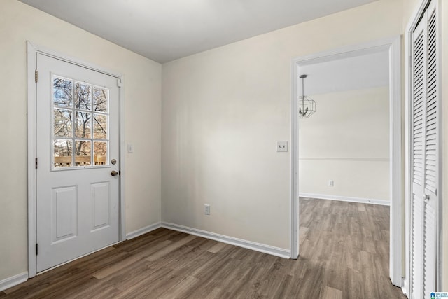 doorway to outside featuring hardwood / wood-style floors