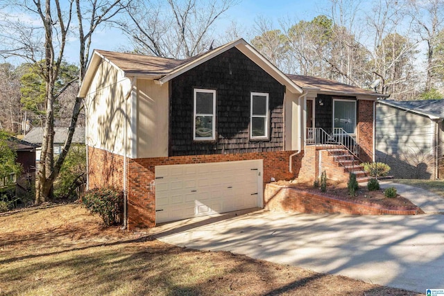 view of front of house with a garage