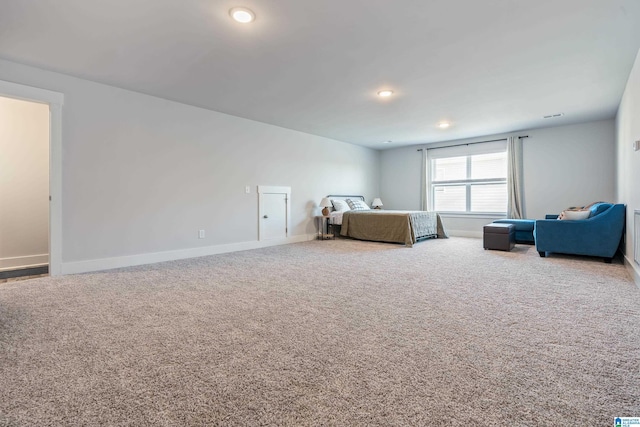 bedroom with carpet