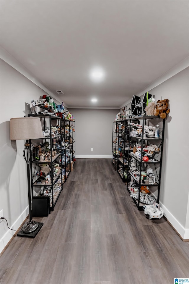 spacious closet with hardwood / wood-style flooring