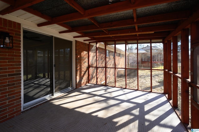 view of unfurnished sunroom