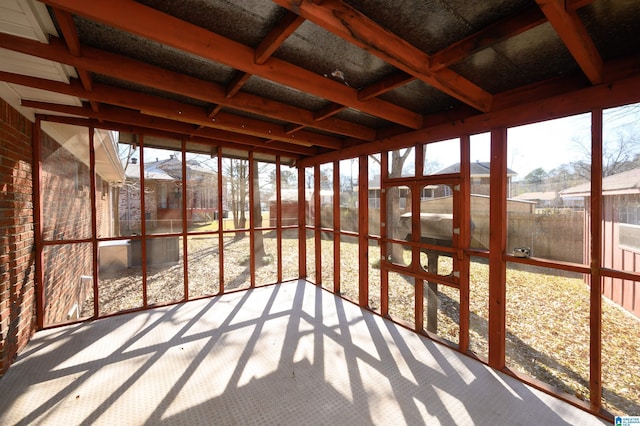 view of unfurnished sunroom