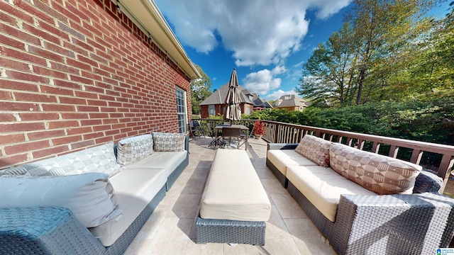 view of patio with an outdoor living space