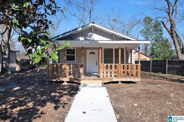 bungalow-style home with covered porch