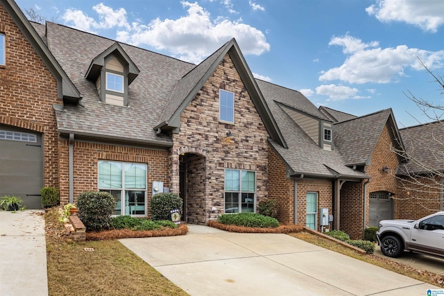 view of front of home with a garage