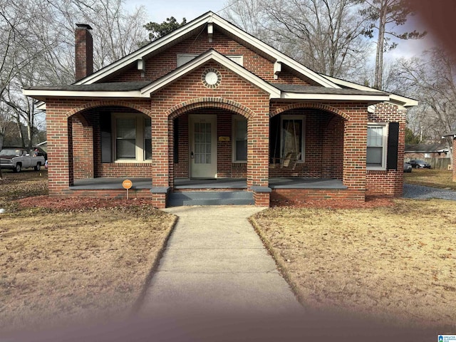 view of front of property with a porch