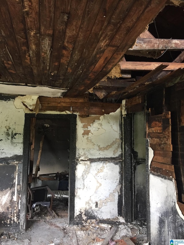 miscellaneous room featuring wood ceiling