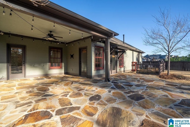 view of patio with ceiling fan