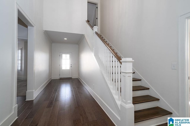 entryway featuring dark hardwood / wood-style flooring