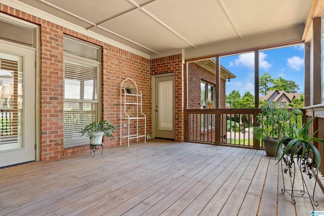 view of unfurnished sunroom