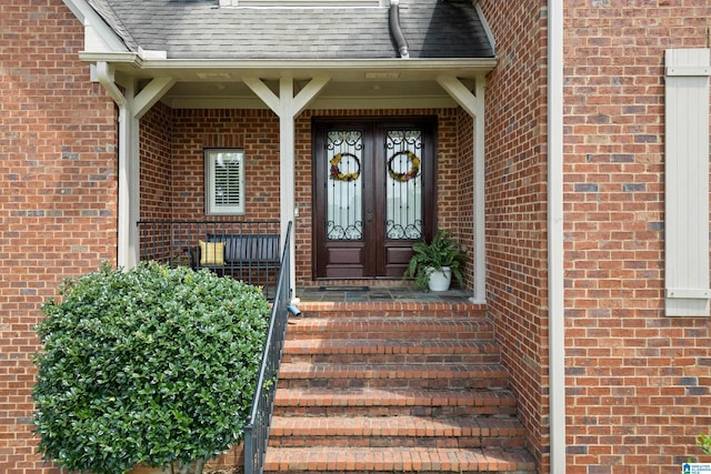 entrance to property with french doors