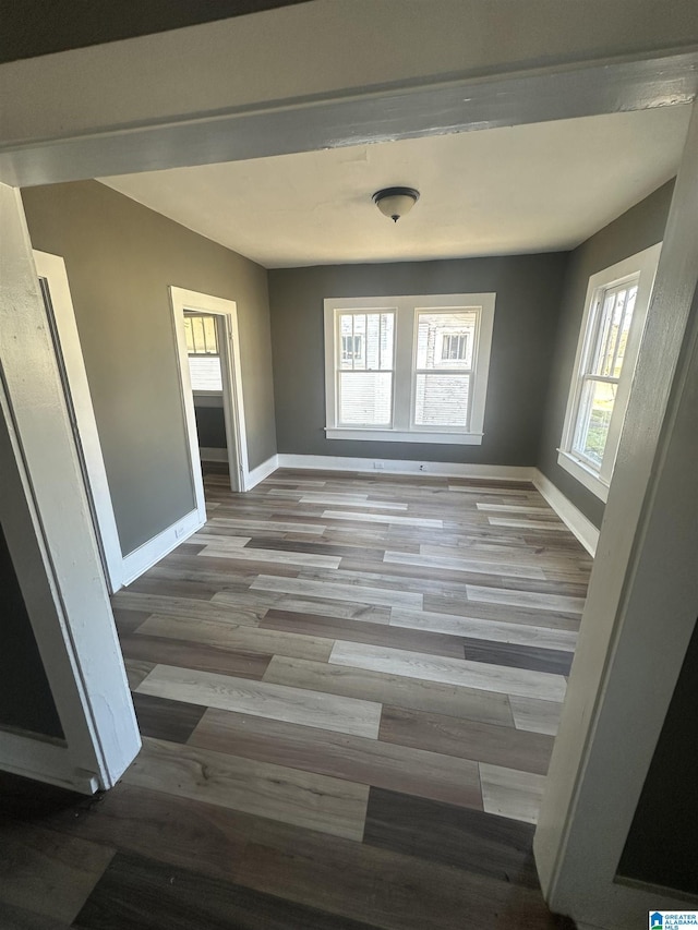 interior space with hardwood / wood-style floors