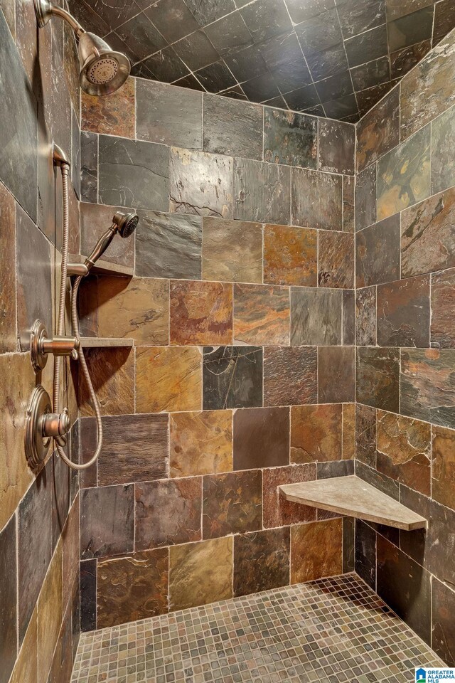 interior details with tiled shower