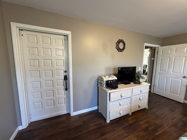 entrance foyer featuring dark wood-type flooring