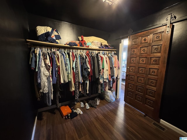 spacious closet with wood-type flooring