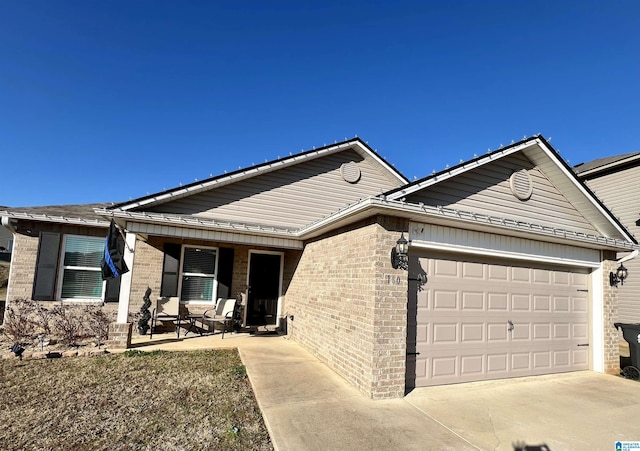 single story home with a garage