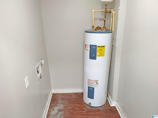 utility room featuring water heater