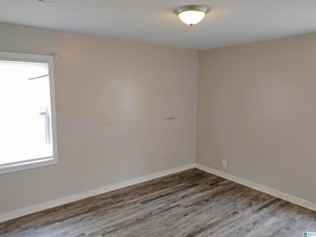 unfurnished room with wood-type flooring