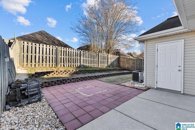 view of patio with central AC