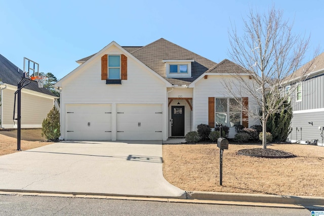 view of front of house with a garage